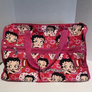 Betty Boop Duffel Bag Weekender Travel Bag Pink Vinyl NWOT